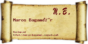 Maros Bagamér névjegykártya